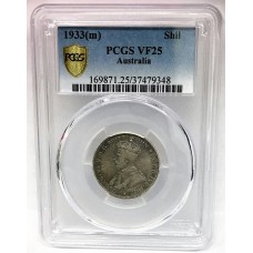 AUSTRALIA 1933 . ONE 1 SHILLING . PCGS VF25